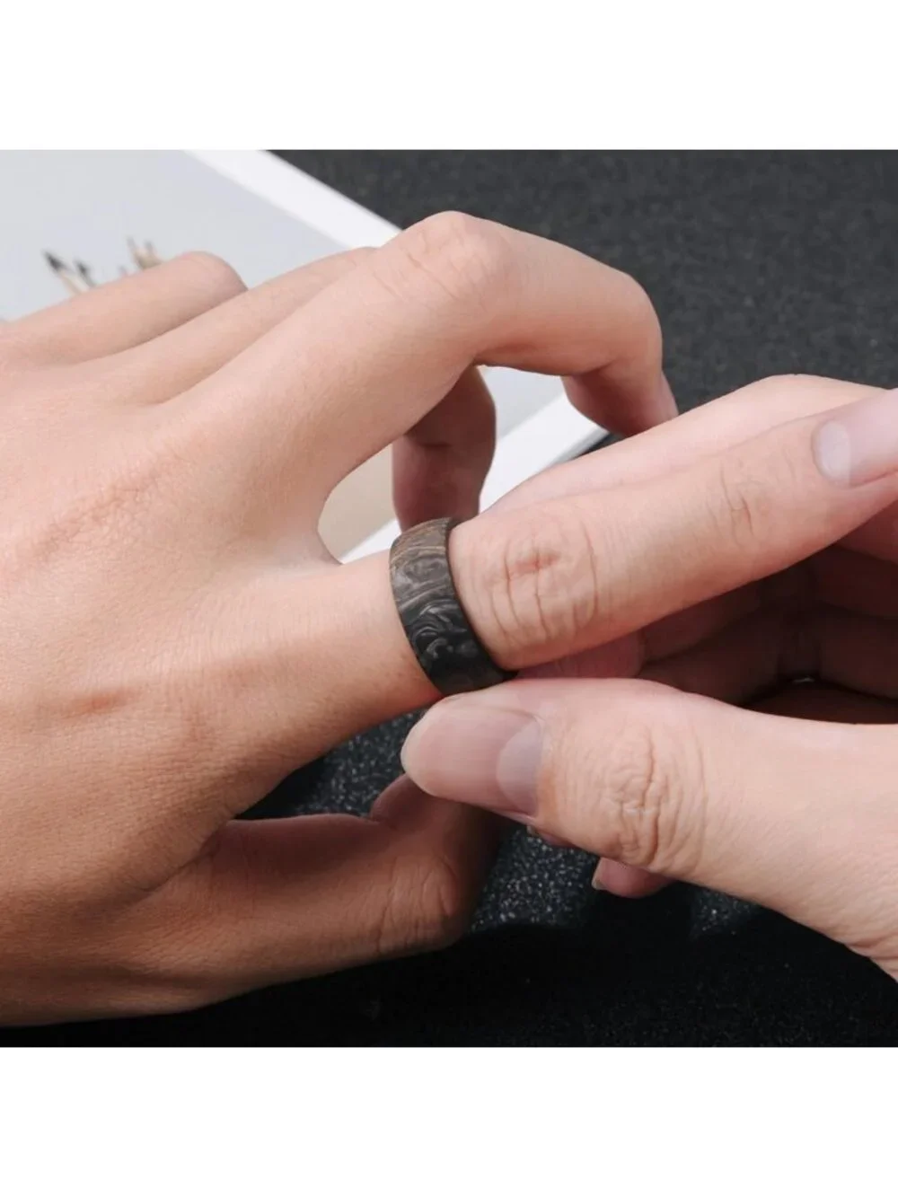 Men's Full Carbon Fiber Wedding Band | Lightweight, Durable & Stylish Ring